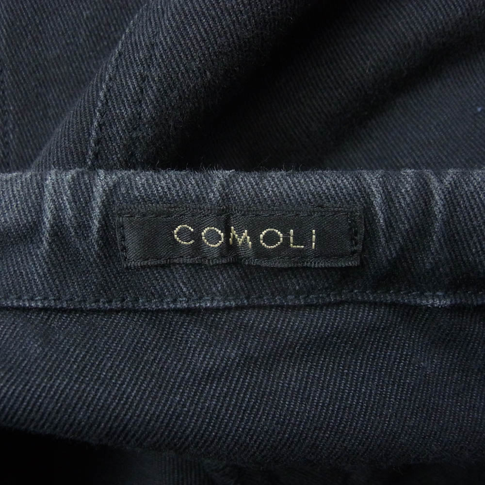 COMOLI コモリ 17AW L03-03004 コットンツイル ドローストリング パンツ ブラック系 2【中古】