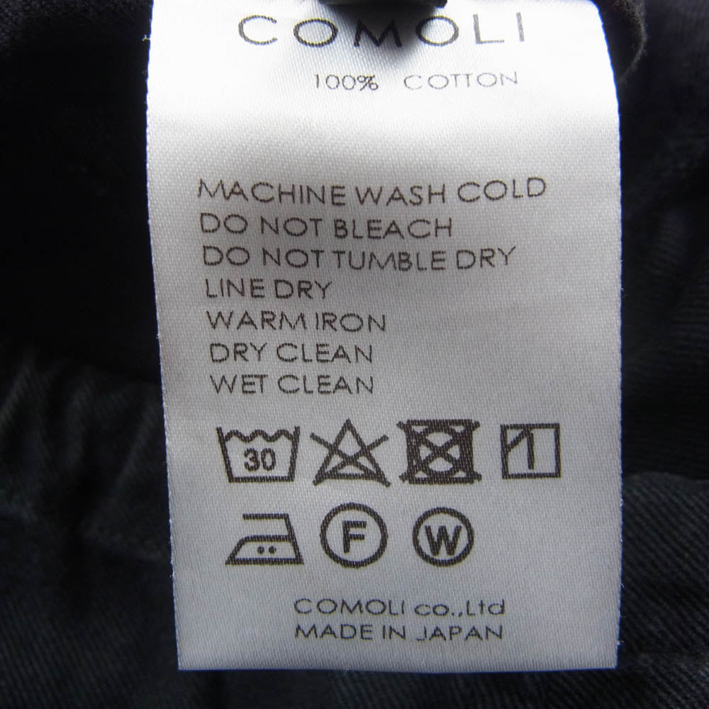 COMOLI コモリ 17AW L03-03004 コットンツイル ドローストリング パンツ ブラック系 2【中古】