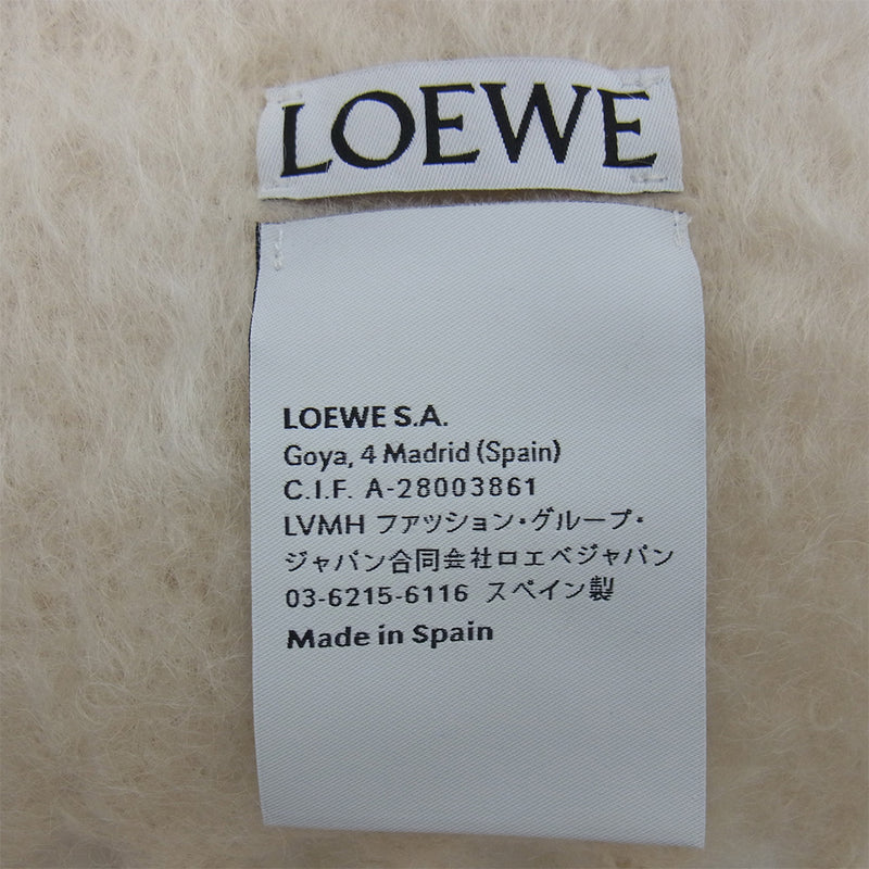 LOEWE ロエベ FSA6SS1X05 レザーロゴパッチ モヘヤ ウール フリンジ