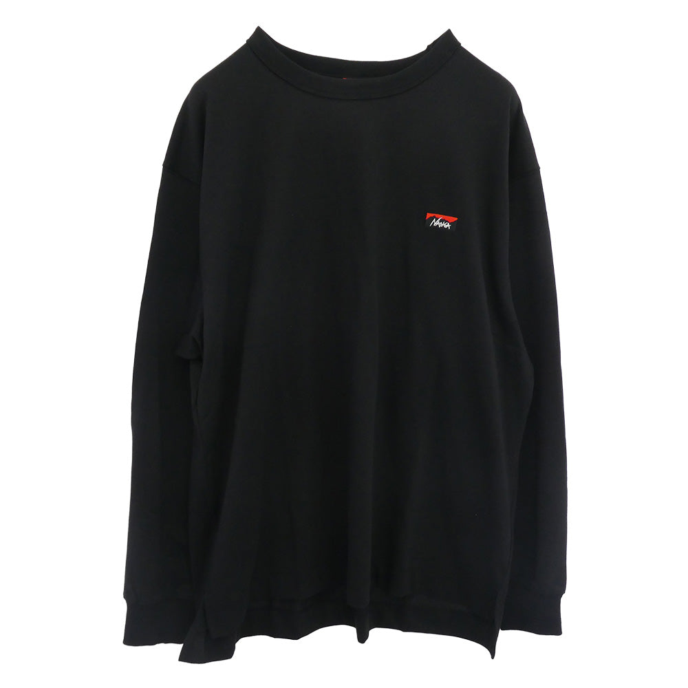 NANGA ナンガ NW2411-1G803 エコハイブリッド ボックスロゴ ロングスリーブ ティー 長袖 トレーナー スウェット ブラック系 L【中古】