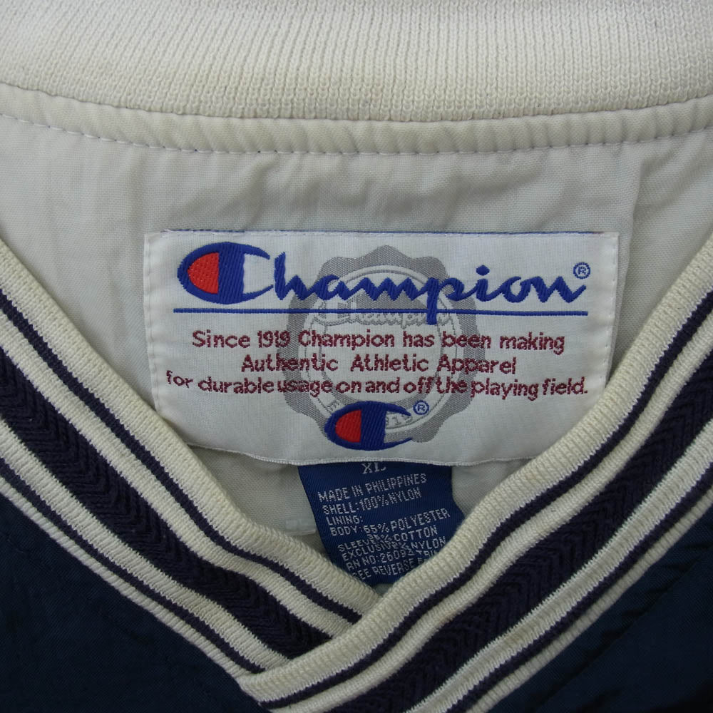 Champion チャンピオン 90's 00s V NECK ナンバリング プルオーバー ナイロン ジャケット アノラック ネイビー XL ネイビー系 XL【中古】