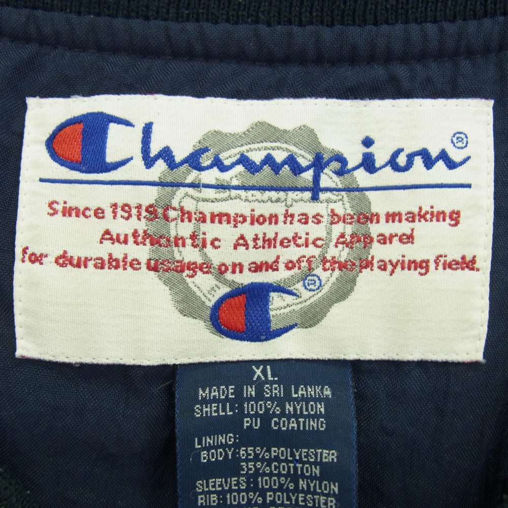 Champion チャンピオン 90's 00s V NECK ロゴ 刺繍 プルオーバー ナイロン ジャケット アノラック グリーン XL グリーン系 XL【中古】