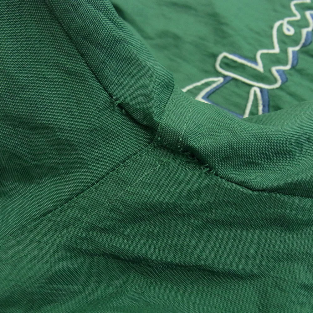 Champion チャンピオン 90's 00s V NECK ロゴ 刺繍 プルオーバー ナイロン ジャケット アノラック グリーン XL グリーン系 XL【中古】