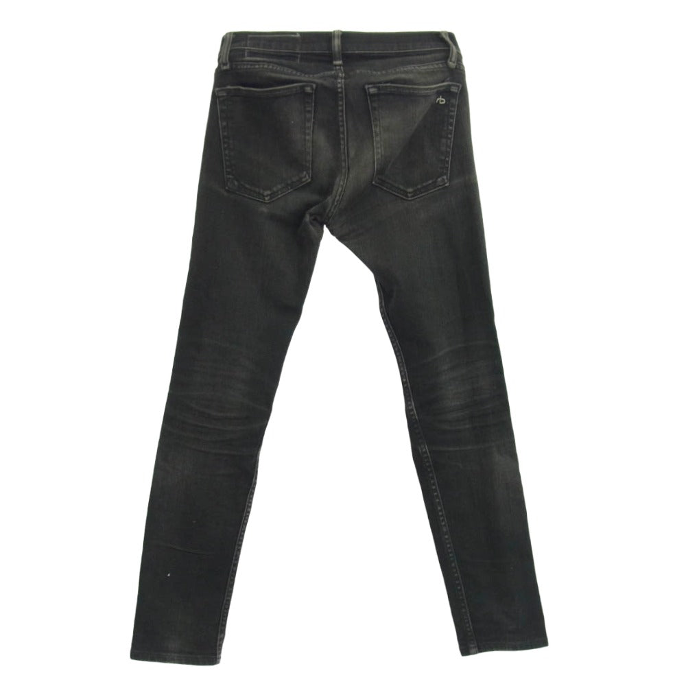 rag & bone ラグアンドボーン FIT フィット ストレッチ ボタンフライ スキニー デニム パンツ ブラック系 28【中古】