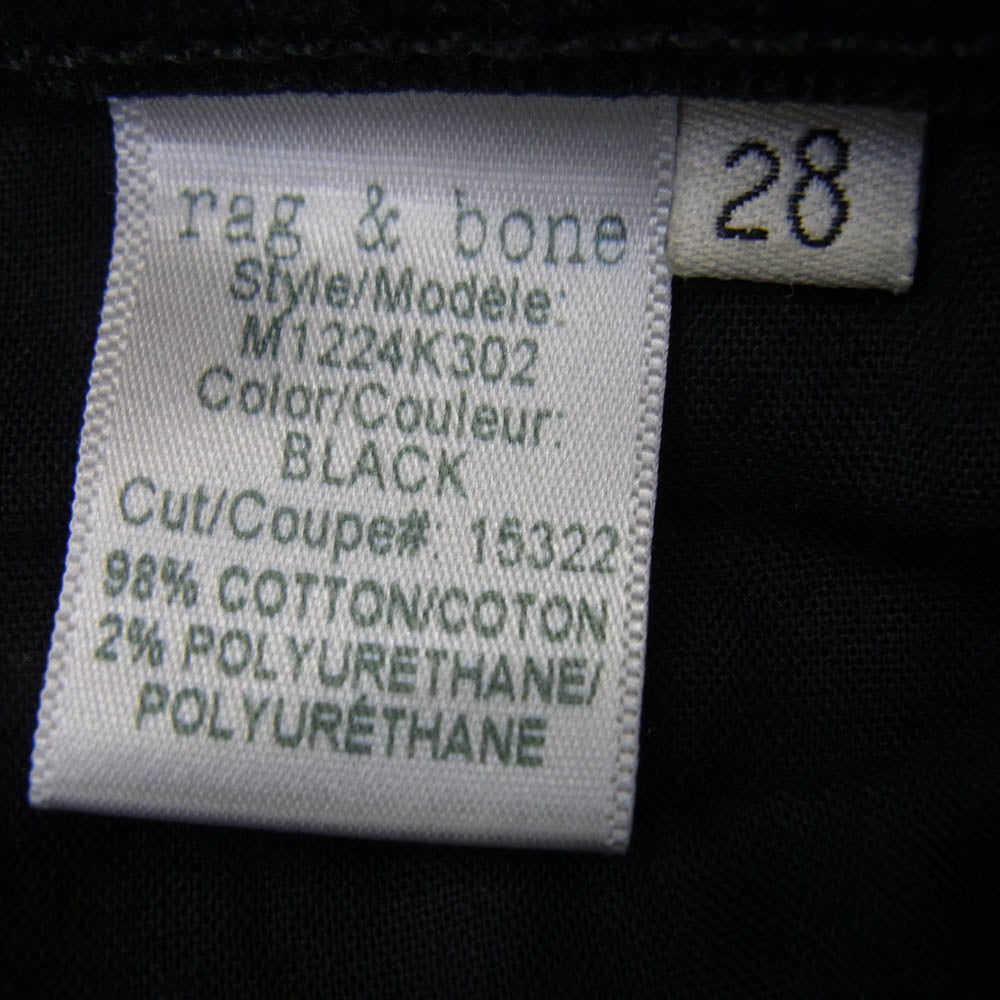 rag & bone ラグアンドボーン FIT フィット ストレッチ ボタンフライ スキニー デニム パンツ ブラック系 28【中古】