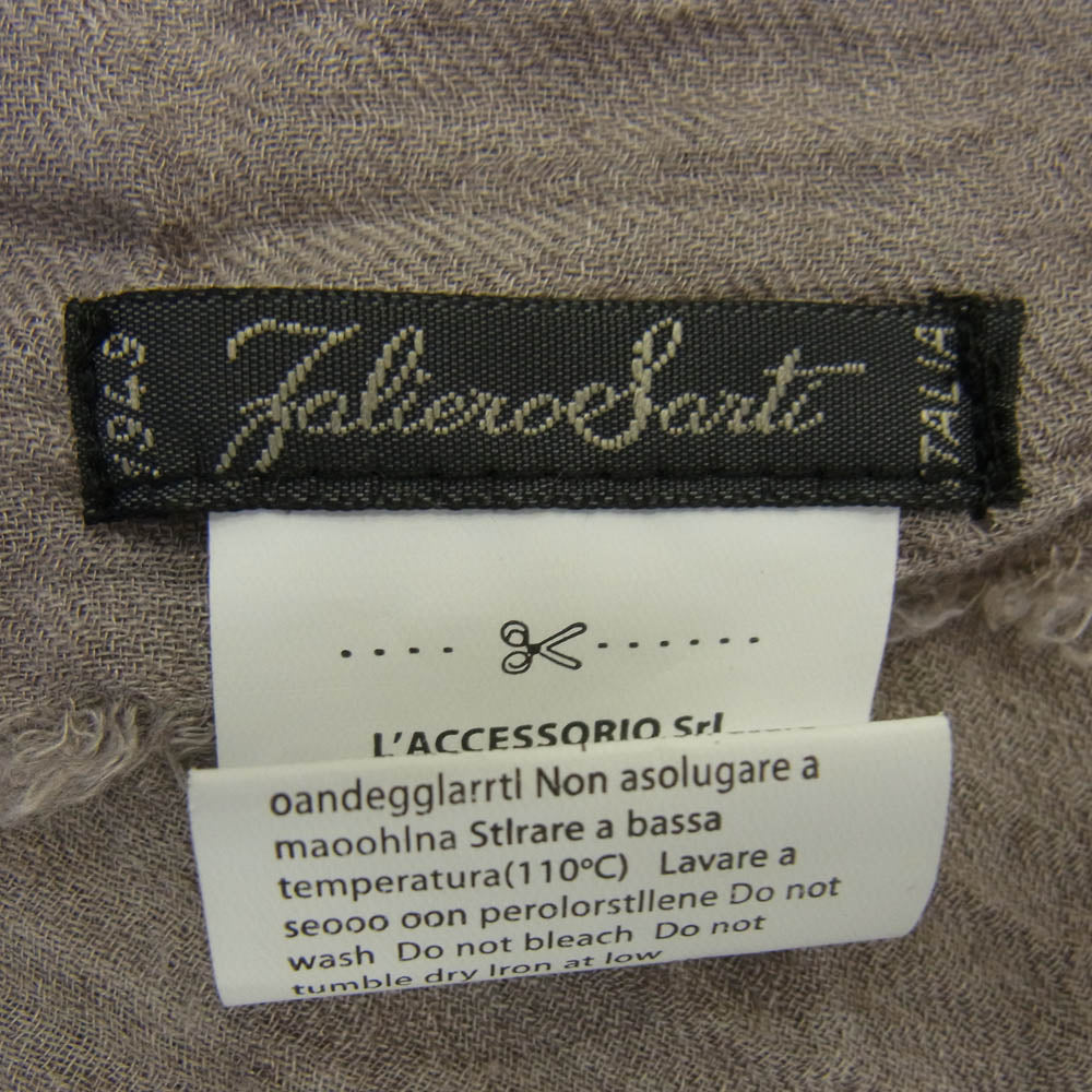 Faliero Sarti ファリエロサルティ カシミヤ混 大判 ストール スカーフ グレージュ系【中古】