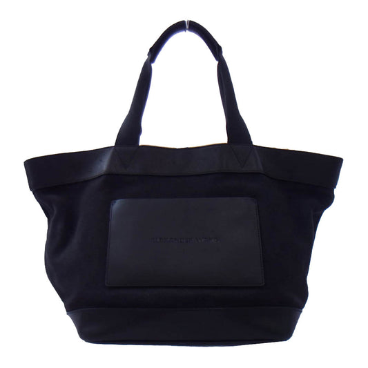 Alexander Wang アレキサンダーワン ロゴ レザー キャンバス トート バッグ ブラック系【中古】