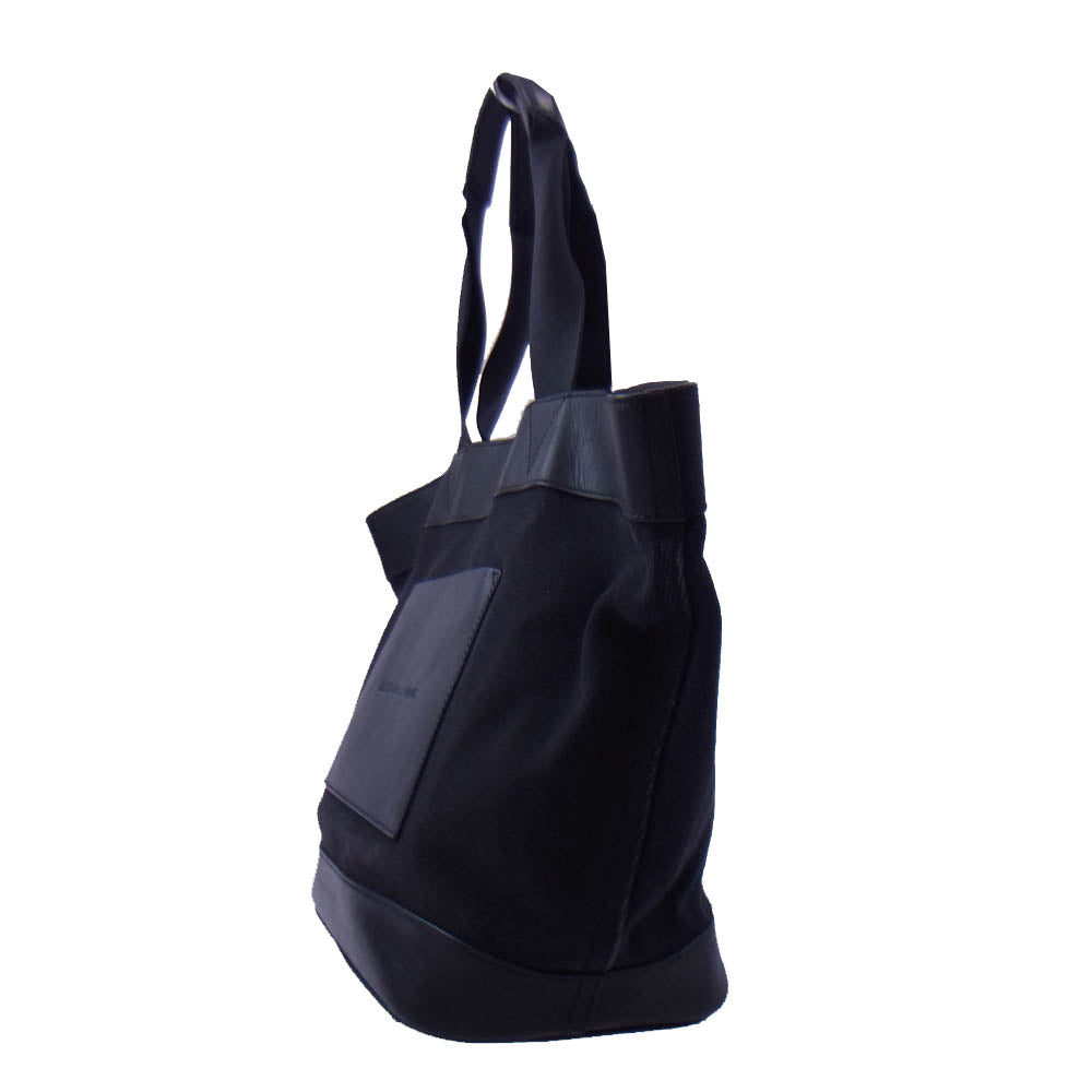 Alexander Wang アレキサンダーワン ロゴ レザー キャンバス トート バッグ ブラック系【中古】
