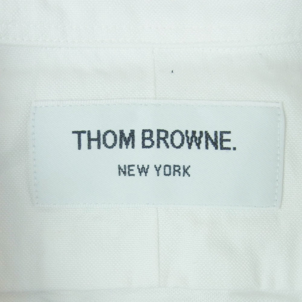 THOM BROWNE トムブラウン ボタンダウン ポケット 長袖 シャツ コットン アメリカ製 ホワイト系【中古】
