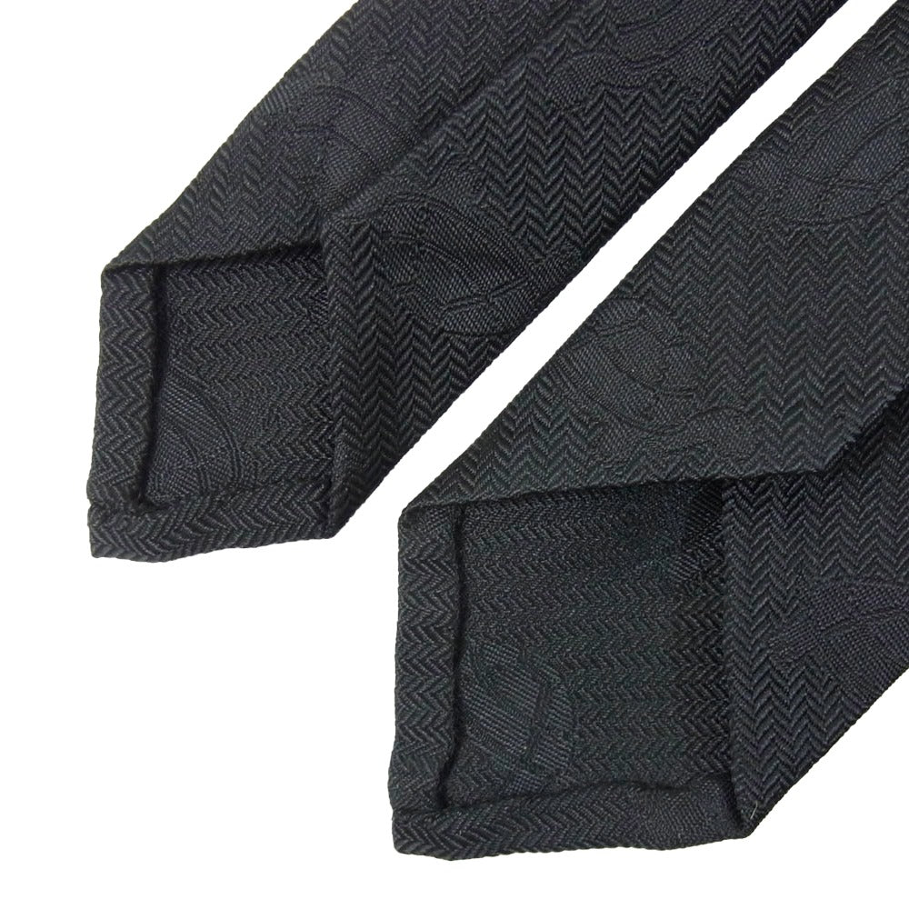 THOM BROWNE トムブラウン シルク混 タートル カメ ナロー ネクタイ ブラック系【中古】