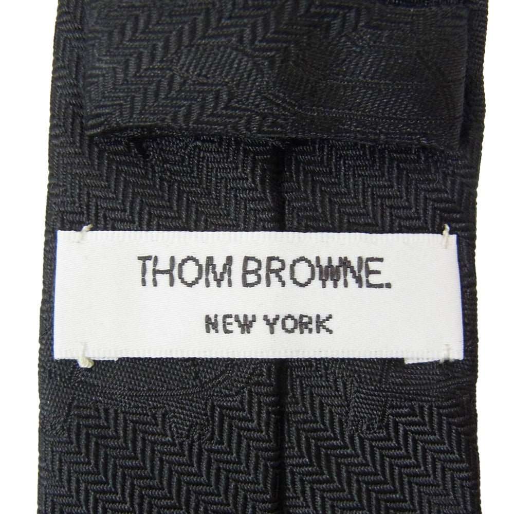 THOM BROWNE トムブラウン シルク混 タートル カメ ナロー ネクタイ ブラック系【中古】