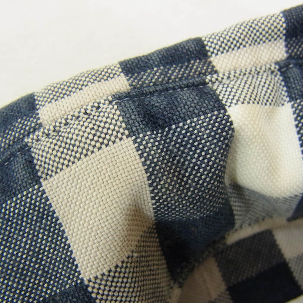 THOM BROWNE トムブラウン ギンガムチェック ポケット 長袖 ボタンダウン シャツ ネイビー系 ホワイト系【中古】