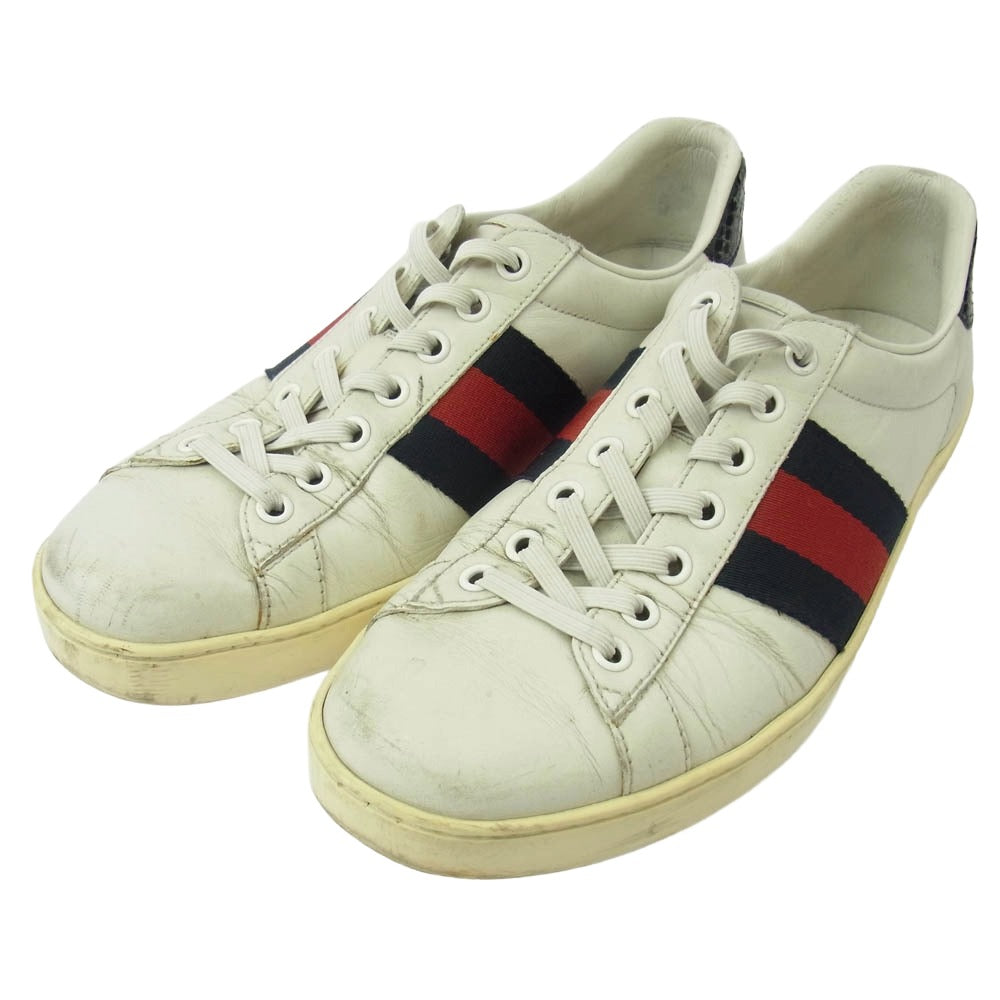 GUCCI グッチ 386750 シェリーライン ローカット スニーカー オフホワイト系 6【中古】