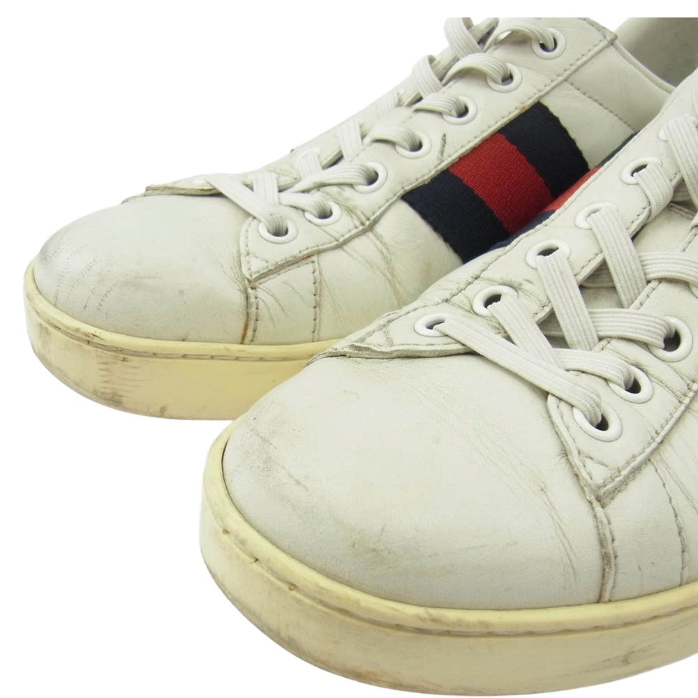 GUCCI グッチ 386750 シェリーライン ローカット スニーカー オフホワイト系 6【中古】