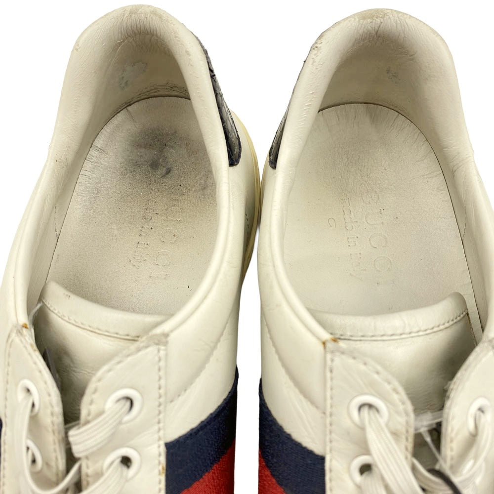 GUCCI グッチ 386750 シェリーライン ローカット スニーカー オフホワイト系 6【中古】