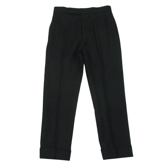 THOM BROWNE トムブラウン ダブル ウール トラウザーズ スラックス パンツ 日本製 ブラック系 00【中古】