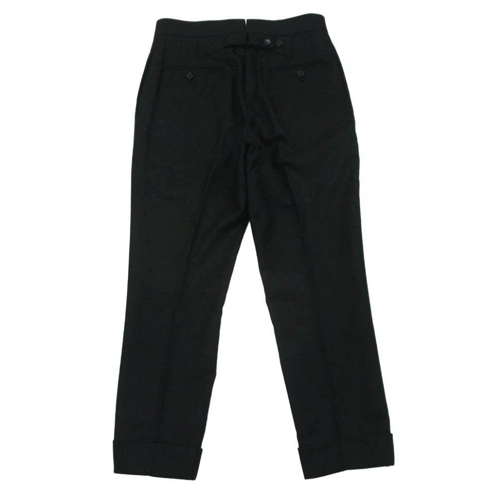THOM BROWNE トムブラウン ダブル ウール トラウザーズ スラックス パンツ 日本製 ブラック系 00【中古】