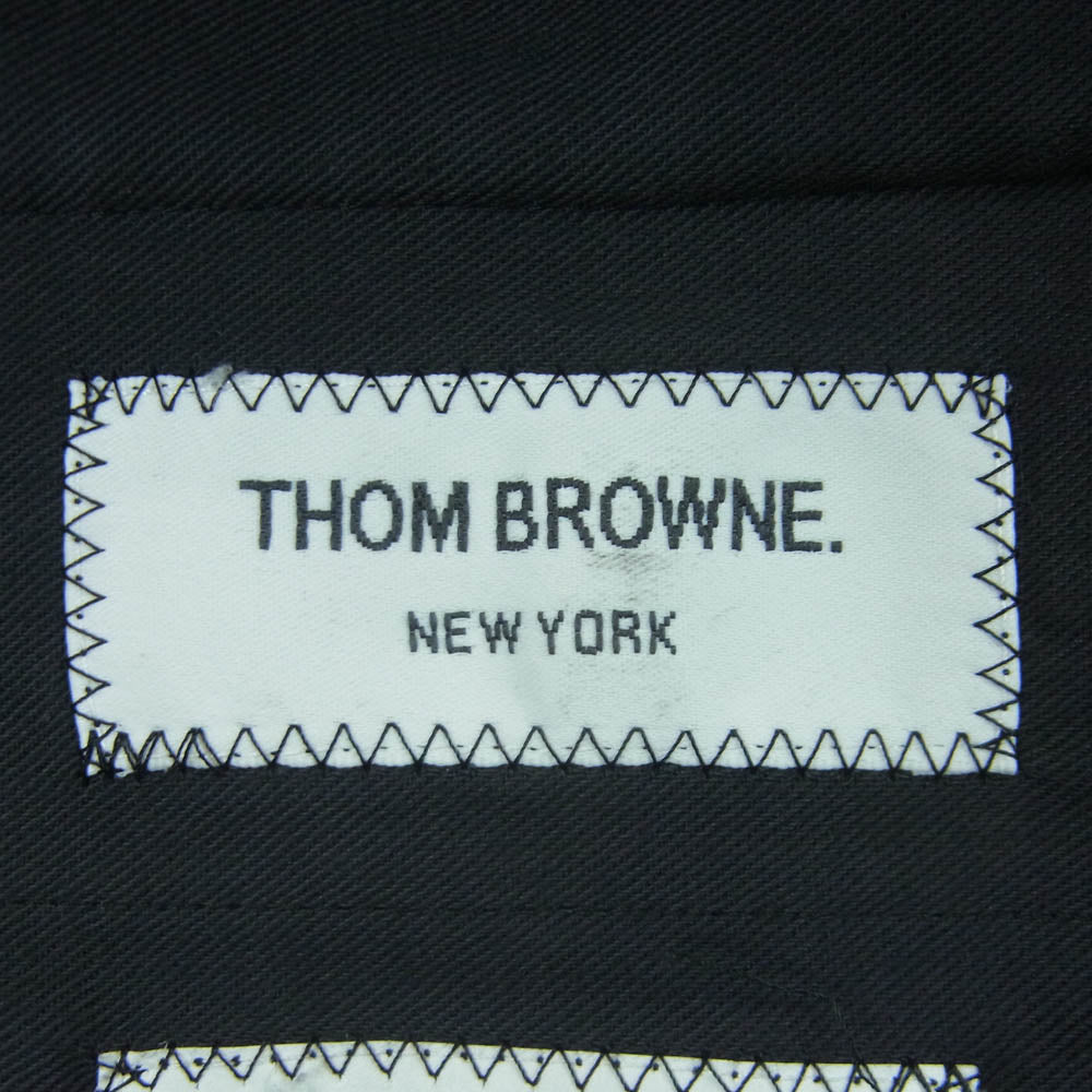 THOM BROWNE トムブラウン ダブル ウール トラウザーズ スラックス パンツ 日本製 ブラック系 00【中古】