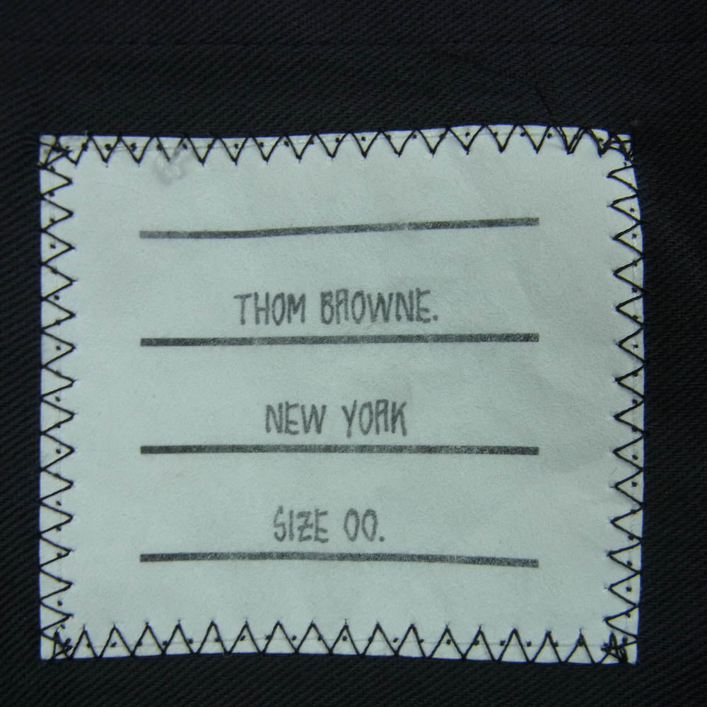 THOM BROWNE トムブラウン ダブル ウール トラウザーズ スラックス パンツ 日本製 ブラック系 00【中古】