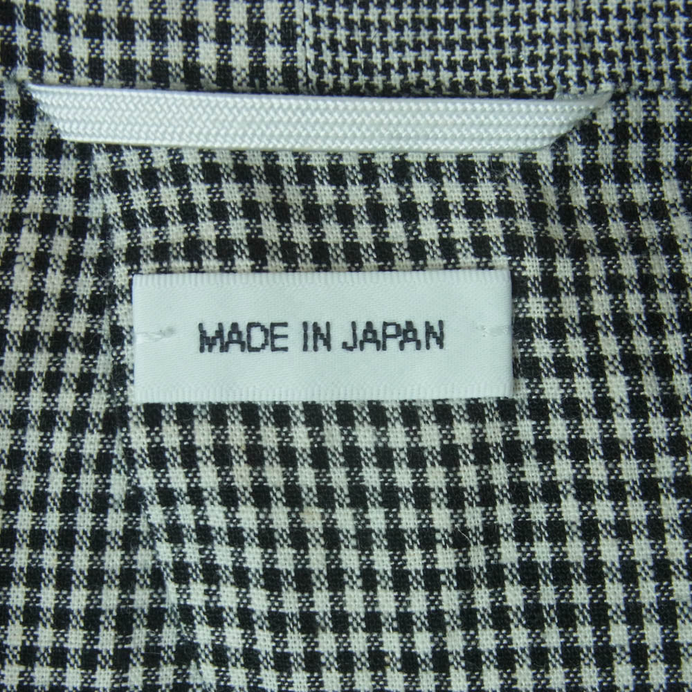 THOM BROWNE トムブラウン チェック アシンメトリー 千鳥格子 切替 テーラード ジャケット 日本製 グレー系 00【中古】