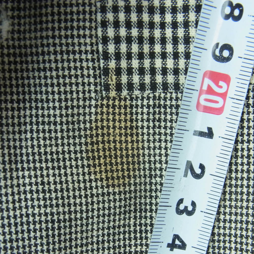THOM BROWNE トムブラウン チェック アシンメトリー 千鳥格子 切替 テーラード ジャケット 日本製 グレー系 00【中古】