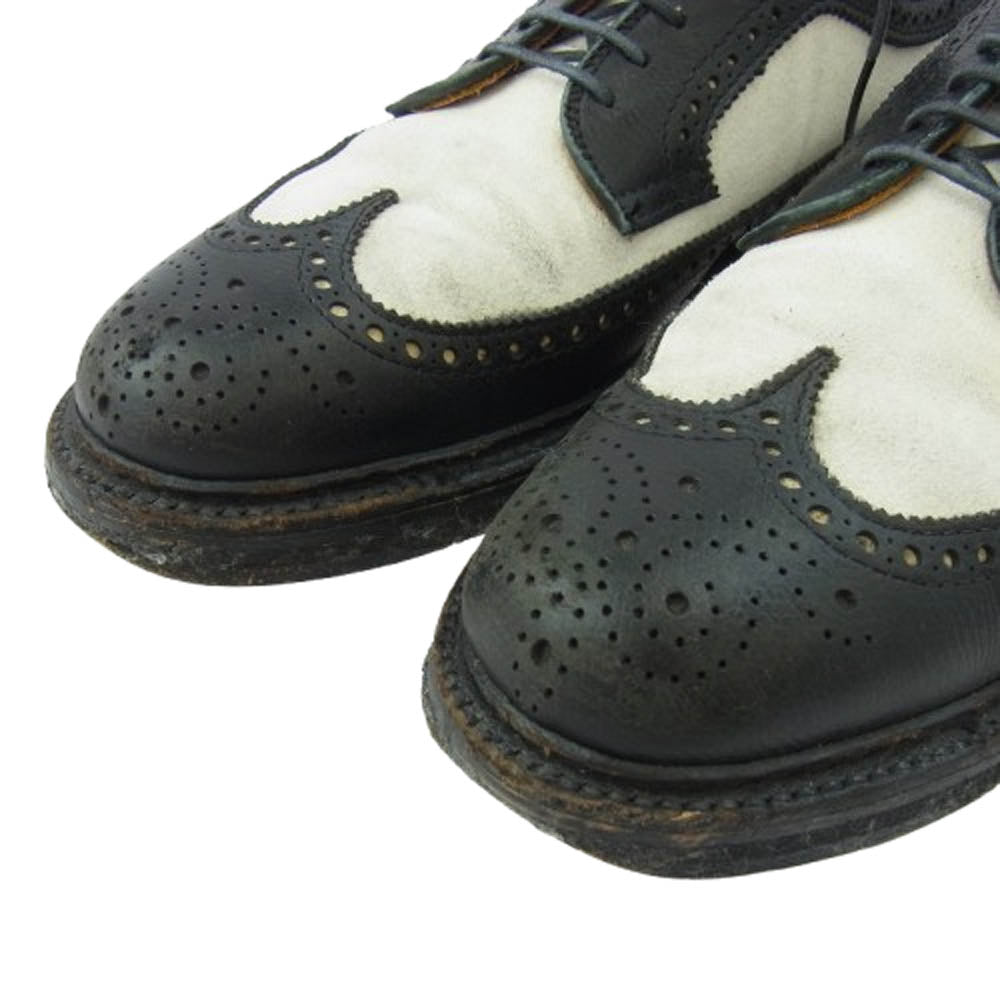 ALDEN オールデン 97670 BEAMS別注 ビームス別注 ロングウイングチップ スエード切替 レザー シューズ ブラック系 6【中古】