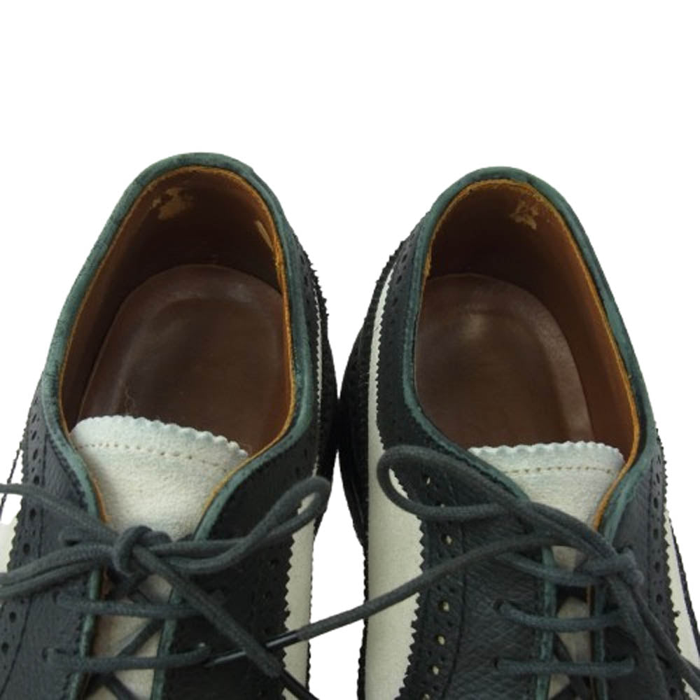 ALDEN オールデン 97670 BEAMS別注 ビームス別注 ロングウイングチップ スエード切替 レザー シューズ ブラック系 6【中古】