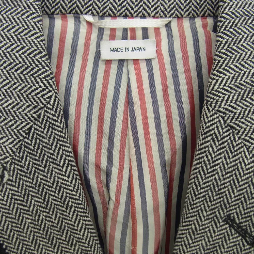 THOM BROWNE トムブラウン フリンジ ツイード ブレザー ジャケット ブラック系 オフホワイト系 00【中古】