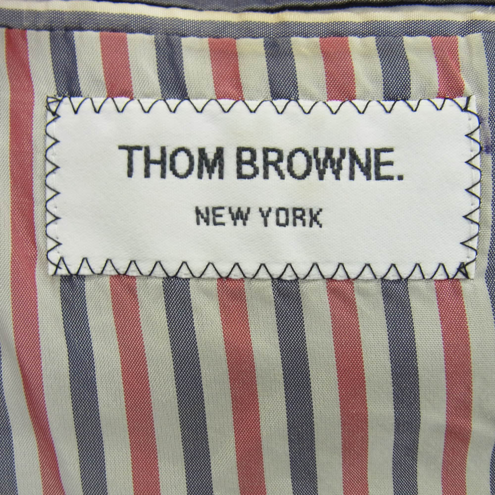 THOM BROWNE トムブラウン フリンジ ツイード ブレザー ジャケット ブラック系 オフホワイト系 00【中古】