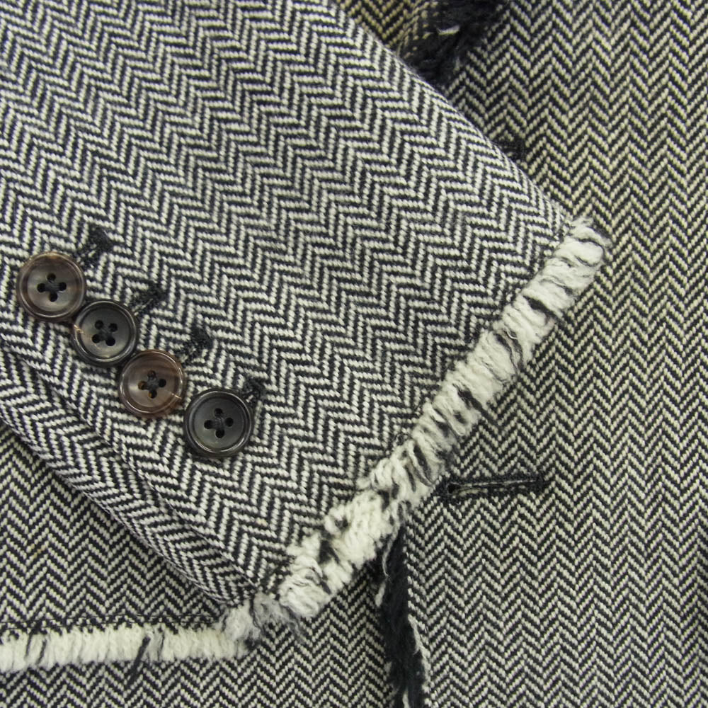 THOM BROWNE トムブラウン フリンジ ツイード ブレザー ジャケット ブラック系 オフホワイト系 00【中古】