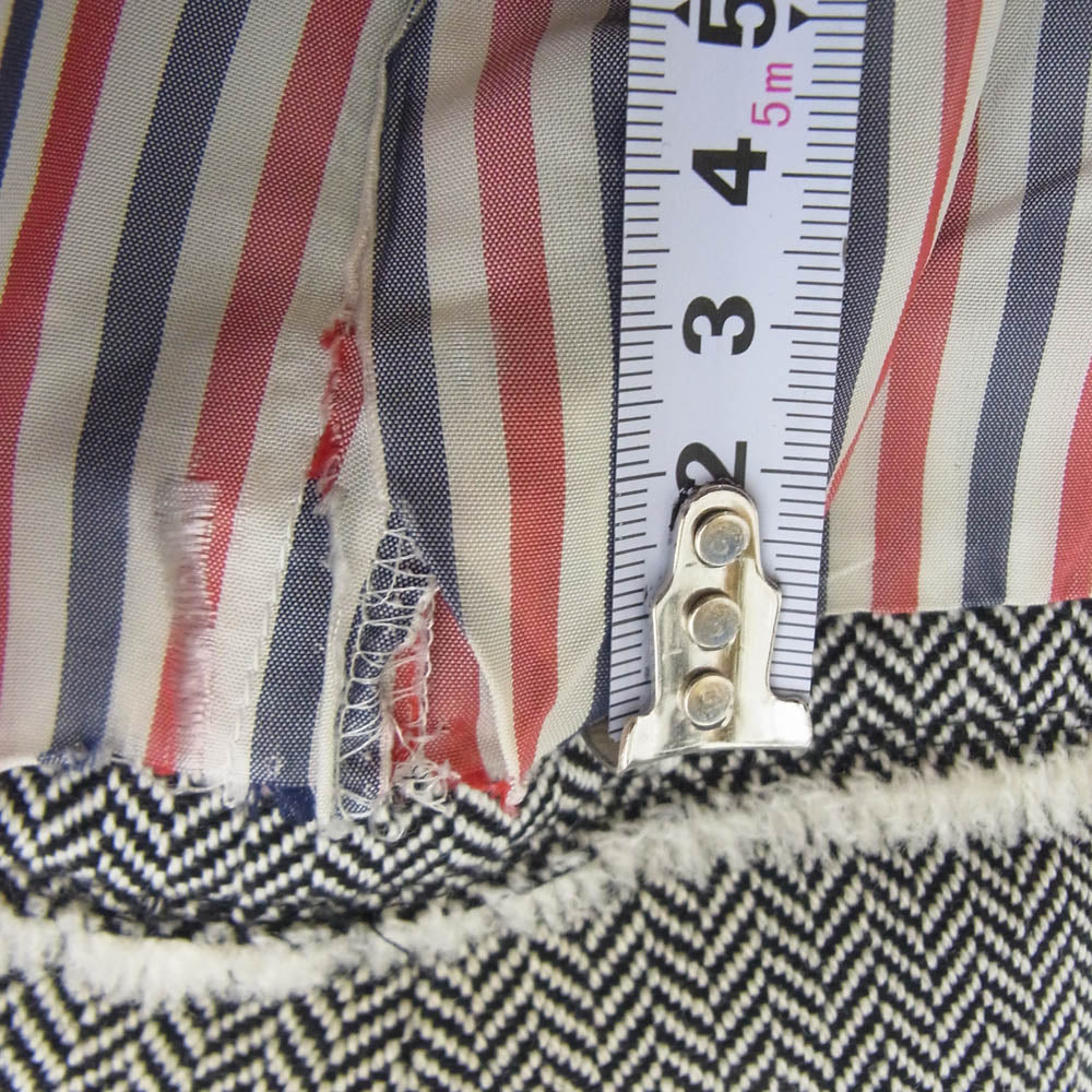 THOM BROWNE トムブラウン フリンジ ツイード ブレザー ジャケット ブラック系 オフホワイト系 00【中古】
