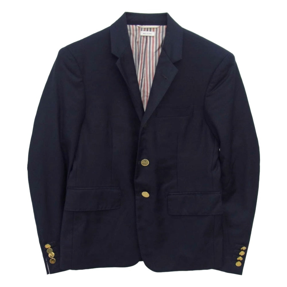 THOM BROWNE トムブラウン 金ボタン 3B シングル テーラード ジャケット ブレザー ネイビー系【中古】