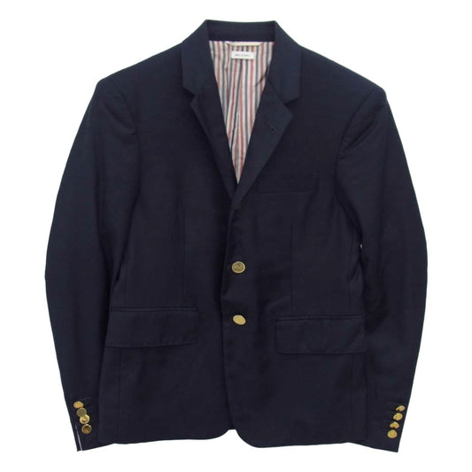 THOM BROWNE トムブラウン 金ボタン 3B シングル テーラード ジャケット ブレザー ネイビー系【中古】