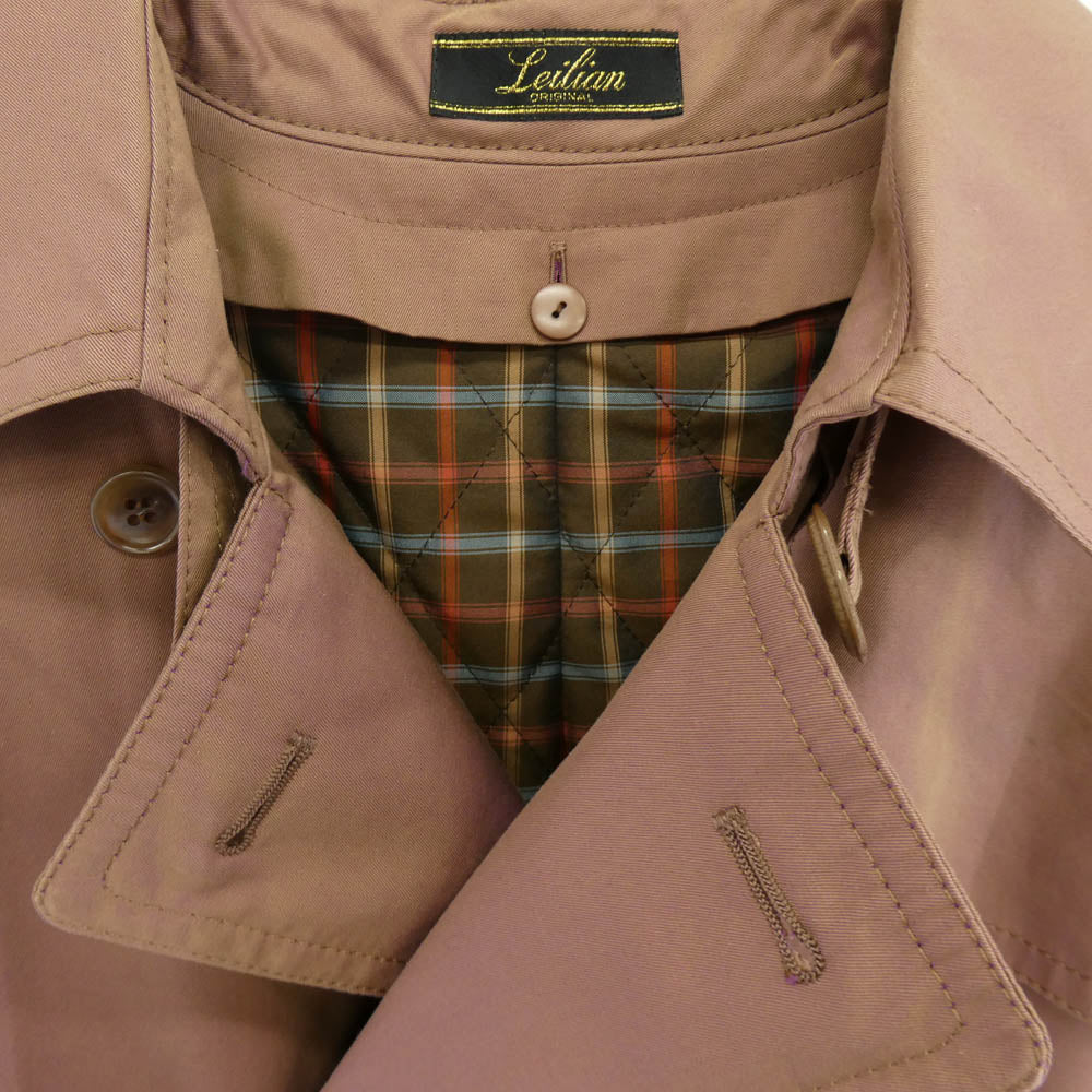 レリアン チェック柄キルティングライナー付 玉虫 トレンチ コート ブラウン系 9【中古】