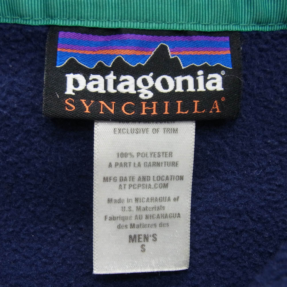 patagonia パタゴニア 25461 SYNCHILLA SNAP シンチラ スナップ フリース プルオーバー ネイビー系 レッド系 S【中古】