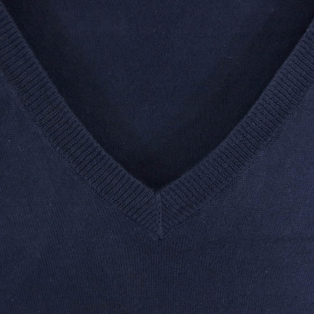 POLO RALPH LAUREN ポロ・ラルフローレン ピマコットン ニット Vネック セーター ネイビー系 L【中古】
