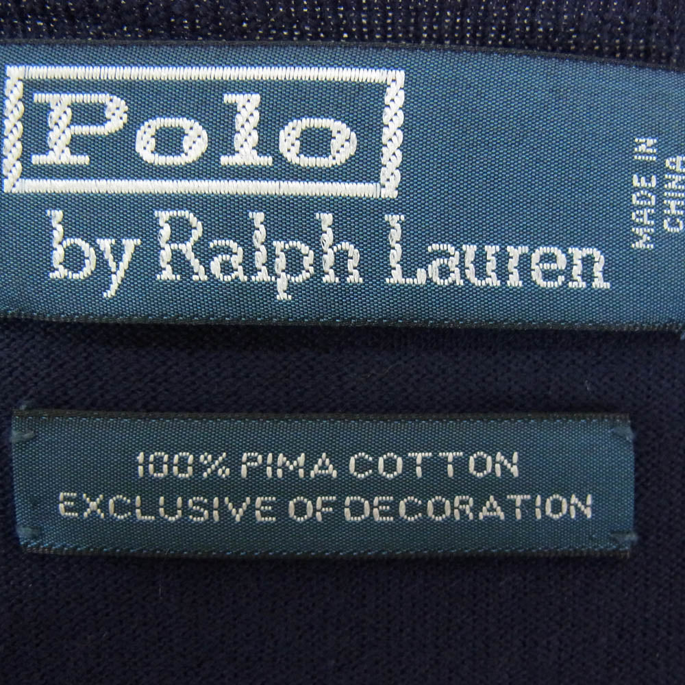 POLO RALPH LAUREN ポロ・ラルフローレン ピマコットン ニット Vネック セーター ネイビー系 L【中古】