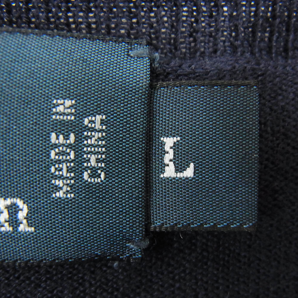 POLO RALPH LAUREN ポロ・ラルフローレン ピマコットン ニット Vネック セーター ネイビー系 L【中古】