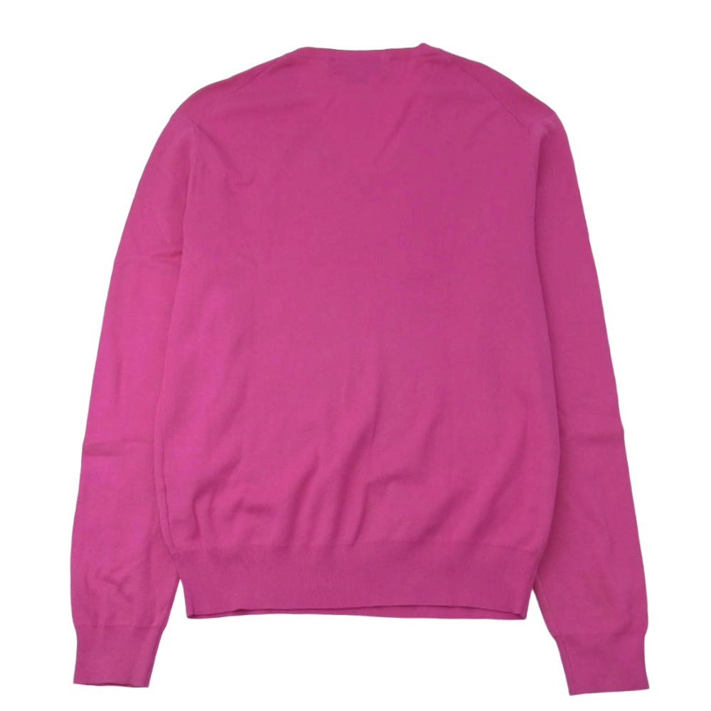 POLO RALPH LAUREN ポロ・ラルフローレン SLIM FIT スリムフィット コットン ニット Vネック セーター ピンク系 L【中古】