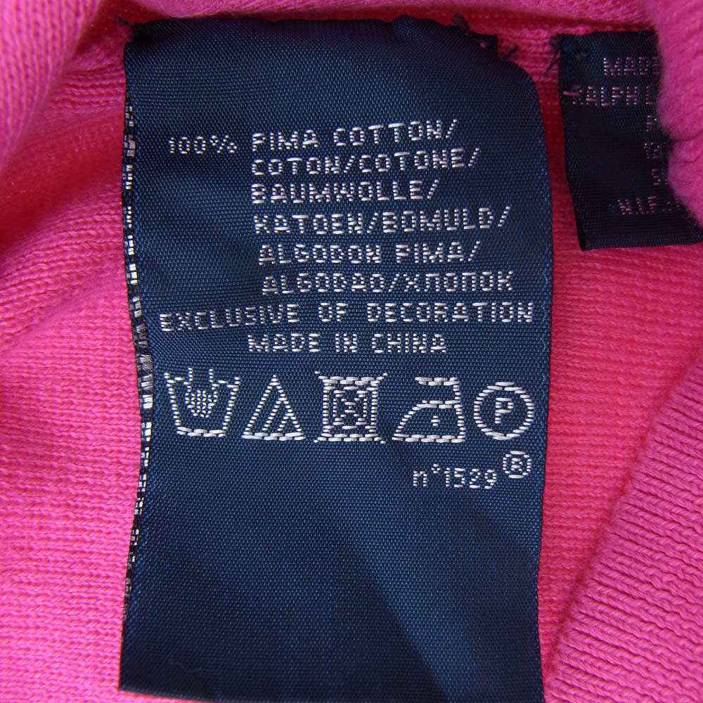 POLO RALPH LAUREN ポロ・ラルフローレン SLIM FIT スリムフィット コットン ニット Vネック セーター ピンク系 L【中古】