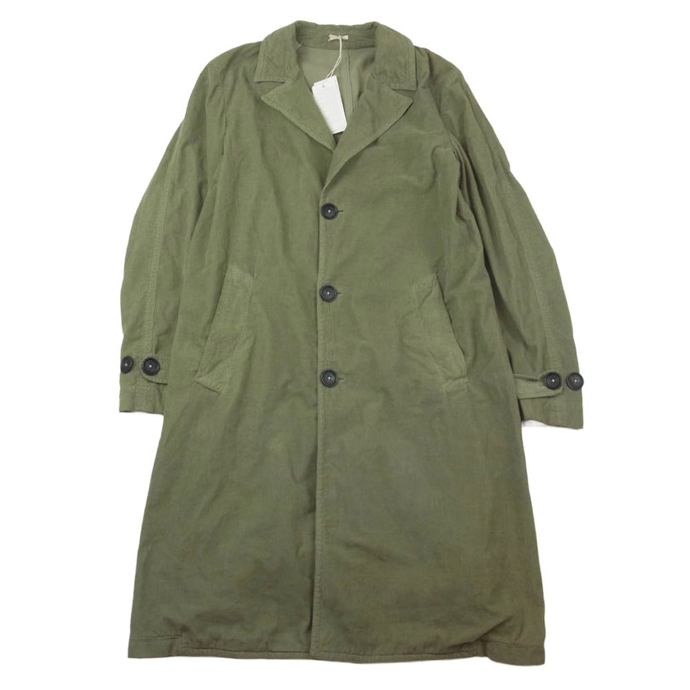マッシモアルバ コーデュロイ コート グリーン系 46【美品】【中古】