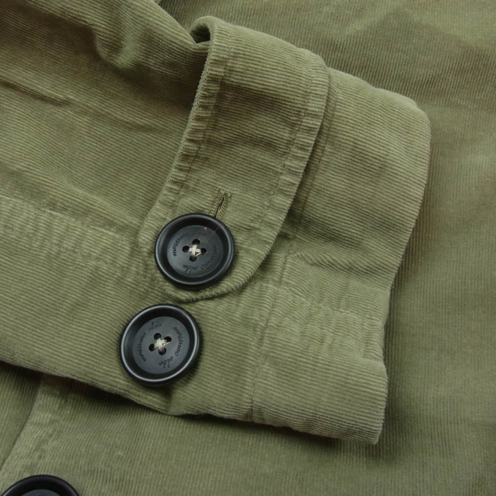 マッシモアルバ コーデュロイ コート グリーン系 46【美品】【中古】