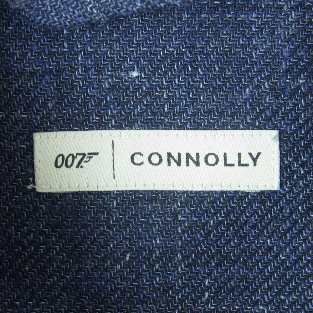 コノリー 007 No Time To Die Navy Blue Mixed Linen Cotton Giubbino Jacket リネン コットン ジャケット ネイビー系 L【中古】