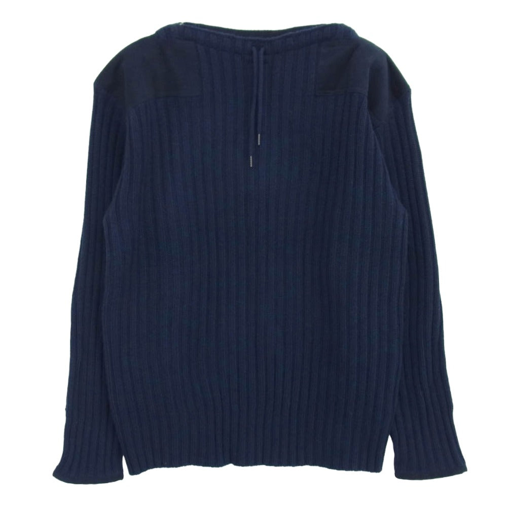 エヌ ピール × 007 NO TIME TO DIE ribbed army Sweater カシミア混 リブ コマンド セーター アーミーニット ネイビー系 L【極上美品】【中古】