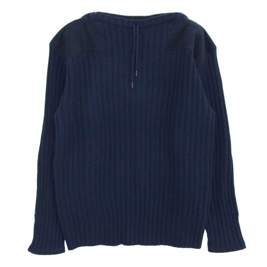 エヌ ピール × 007 NO TIME TO DIE ribbed army Sweater カシミア混 リブ コマンド セーター アーミーニット ネイビー系 L【極上美品】【中古】