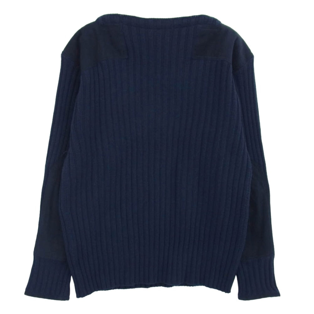 エヌ ピール × 007 NO TIME TO DIE ribbed army Sweater カシミア混 リブ コマンド セーター アーミーニット ネイビー系 L【極上美品】【中古】