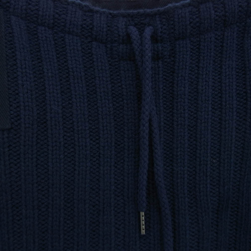 エヌ ピール × 007 NO TIME TO DIE ribbed army Sweater カシミア混 リブ コマンド セーター アーミーニット ネイビー系 L【極上美品】【中古】
