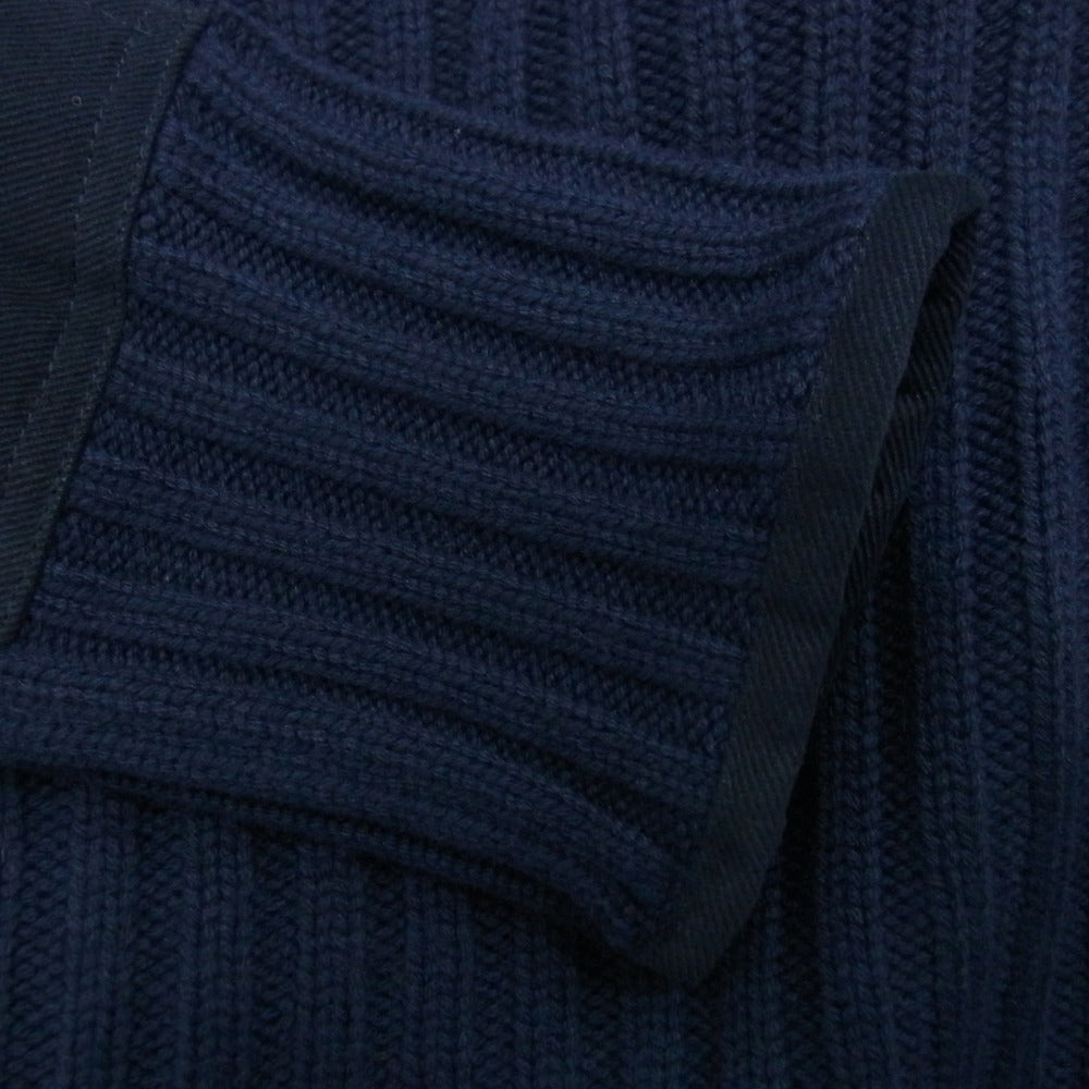 エヌ ピール × 007 NO TIME TO DIE ribbed army Sweater カシミア混 リブ コマンド セーター アーミーニット ネイビー系 L【極上美品】【中古】