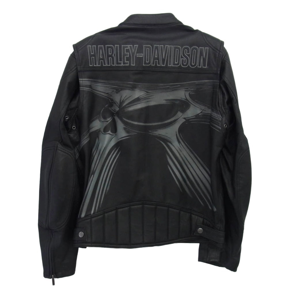 HARLEY DAVIDSON ハーレーダビッドソン 97062-11VM スカルエイリアン スパイダー ロゴ レザー ジャケット ブラック系 M【中古】