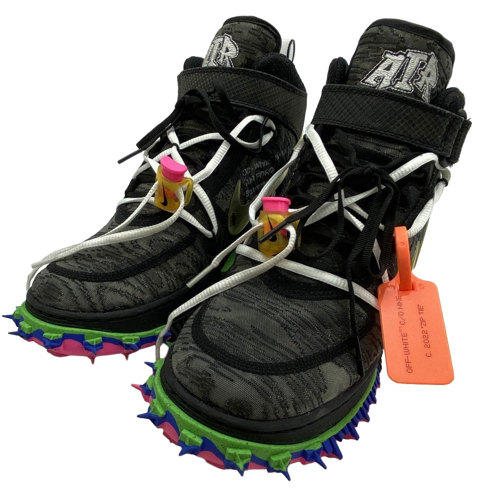 NIKE ナイキ DO6290-001 × Off-White オフホワイト Air Force 1 Mid エア フォース ミッドカット スニーカー ブラック系 27.5cm【中古】